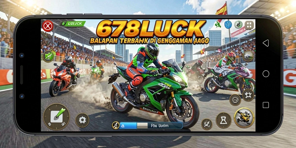 Screenshot gameplay 678LUCK dengan balapan motor mendebarkan.