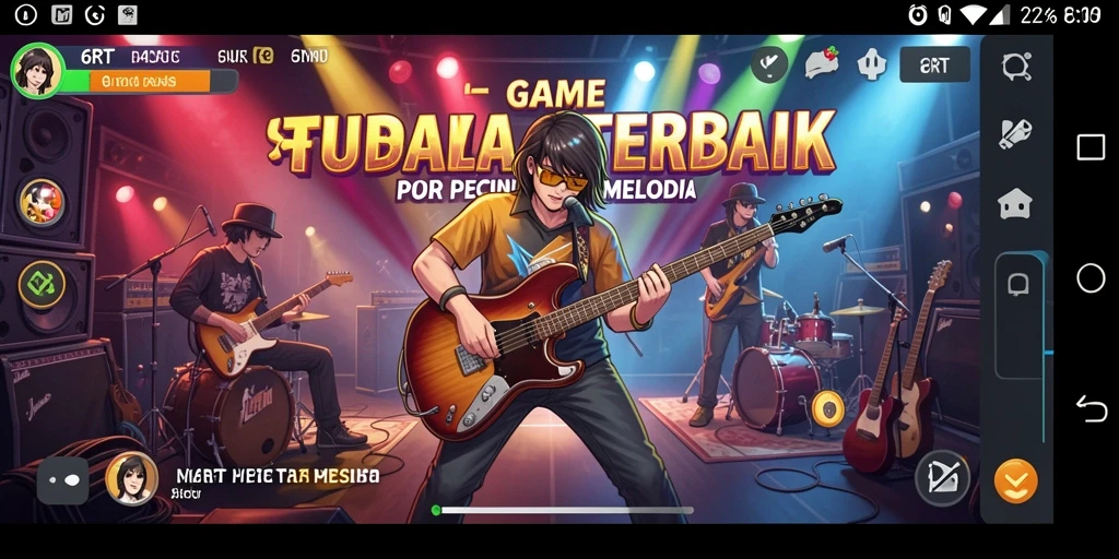 Tampilan gameplay 6RT dengan berbagai lagu dan tantangan menarik.