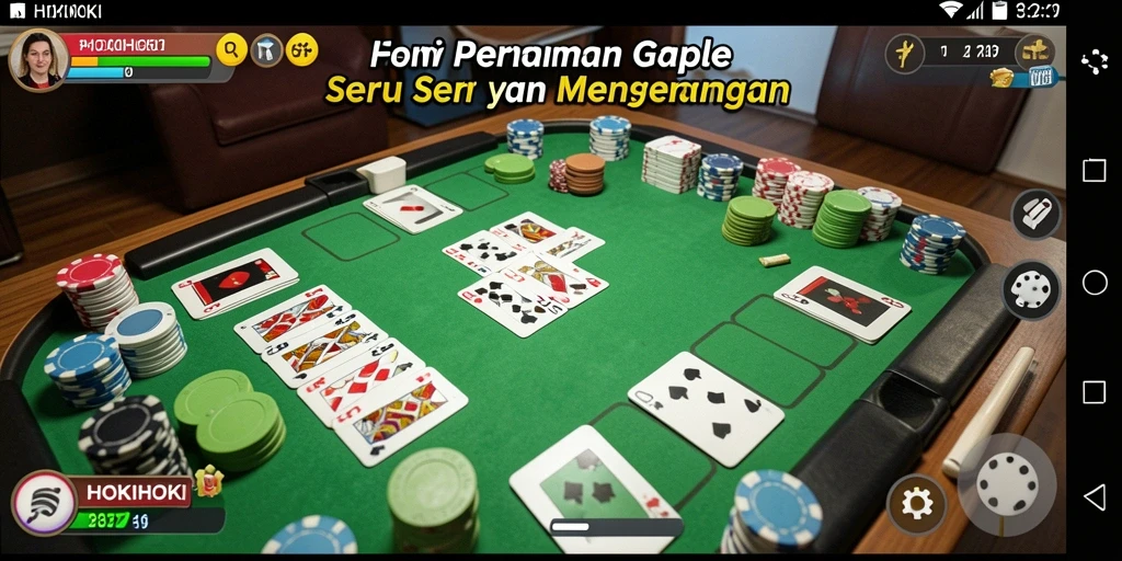 Tampilan gameplay menarik HOKIHOKI saat bermain Gaple.