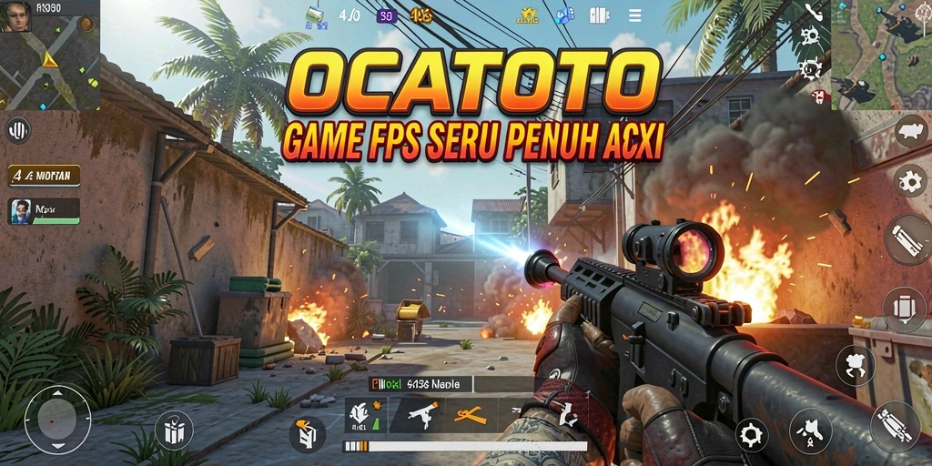 Screenshot utama OCATOTO dengan gameplay yang mendebarkan dan karakter yang beraksi.